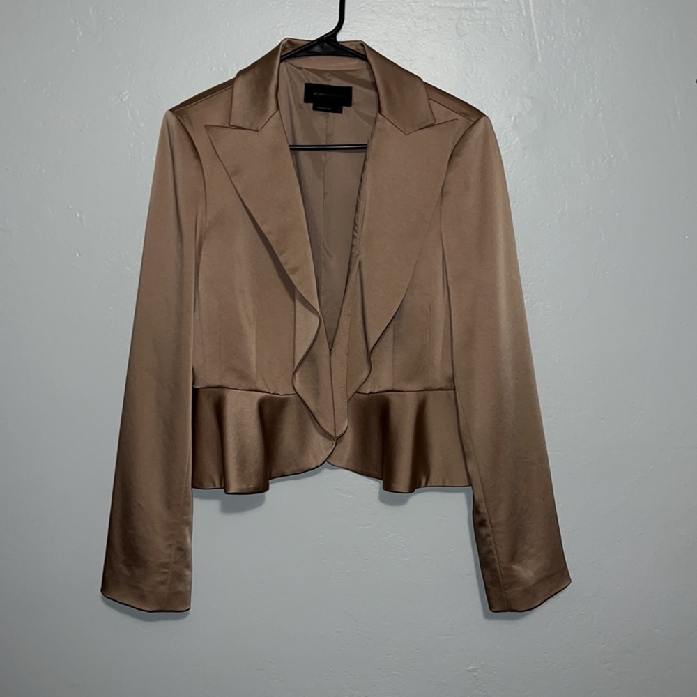 BCBGMAXARIA Satin Peplum Blazer - Picture 3 of 12